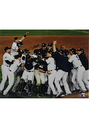Andy Pettitte Signed 2009 Yankees WS Celebration 16 x 20 Photo